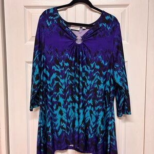 Avenue Vibrant Purple and Blue Tunic Plus